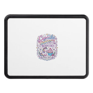 Unicorn Cupcake Unicorn Bakery White Background Pr Hitch Cover