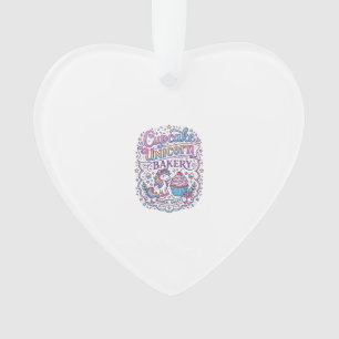 Unicorn Cupcake Unicorn Bakery White Background Pr Ornament