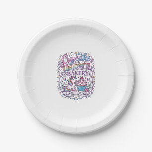 Unicorn Cupcake Unicorn Bakery White Background Pr Paper Plates