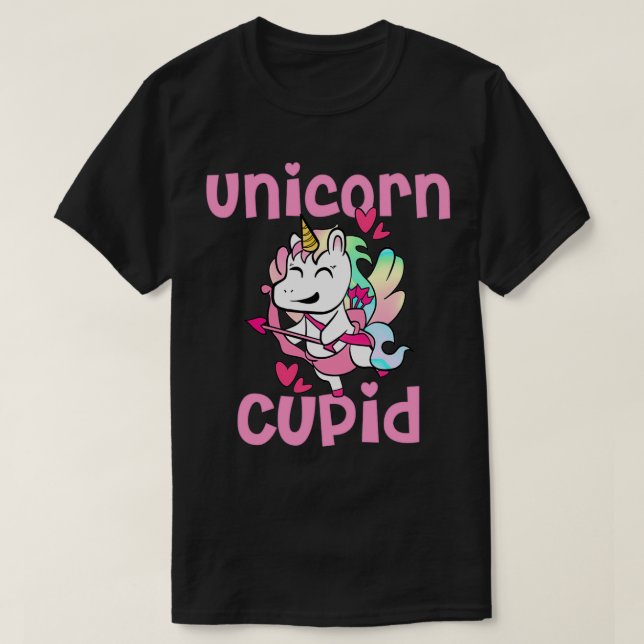 Unicorn cupid Valentine unicorn T-Shirt (Design Front)