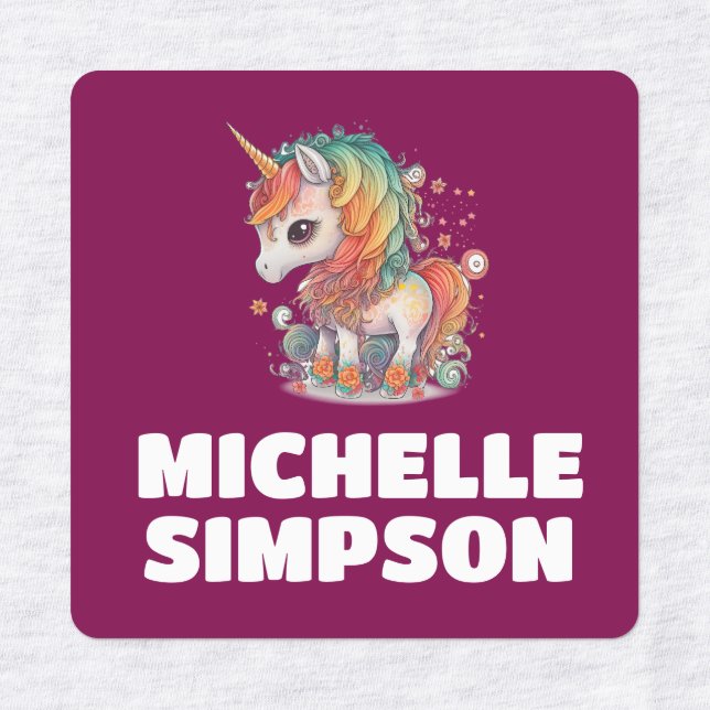 UNICORN CUSTOM IRON ON LABEL (Design 1)