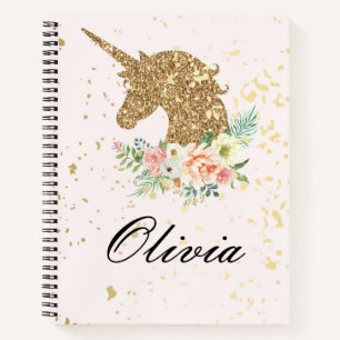UNICORN CUSTOM NAME NOTEBOOK