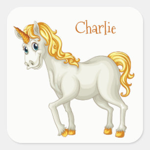 Unicorn custom name stickers