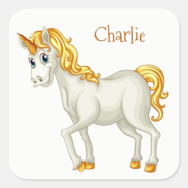 Unicorn custom name stickers (Front)