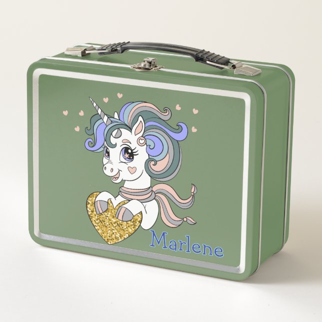 Unicorn Customize  Metal Lunch Box (Front)