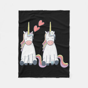 Unicorn Cute Bride And Groom Inlove Premium Fleece Blanket