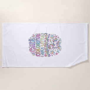 Unicorn Cute Colorful and a Little Magical Origina Beach Towel