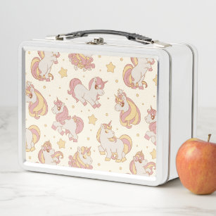 Unicorn cute design metal lunch box