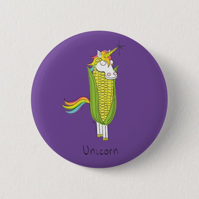 Unicorn Cute Kids Funny Pun Button (Front)