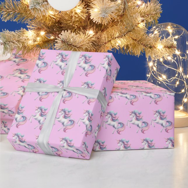 Unicorn Cute Magical Birthday Wrapping Paper (Holidays)