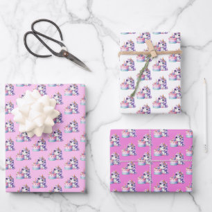 Unicorn Cute Magical Birthday Wrapping Paper Sheets