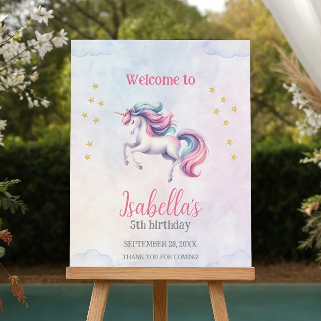 Unicorn Cute Magical Watercolor Welcome Sign (Creator Uploaded)