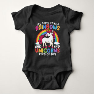 Unicorn Cute Whimsical Funny Rainbows And Unicorns Baby Bodysuit