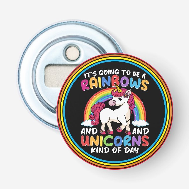 Unicorn Cute Whimsical Funny Rainbows And Unicorns Bottle Opener (Front)