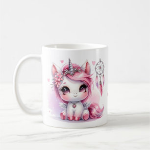 Unicorn Cute Whimsical Girly Personalized Name Coffee Mug