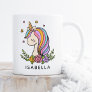 Unicorn Cute Whimsical Girly Personalized Name Coffee Mug