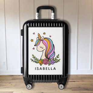 Unicorn Cute Whimsical Girly Personalized Name Luggage