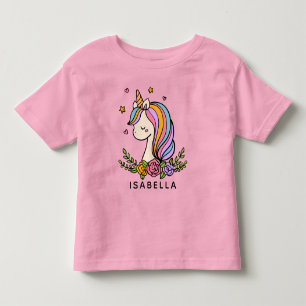 Unicorn Cute Whimsical Girly Personalized Name Toddler T-shirt