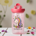 Unicorn Cute Whimsical Girly Personalized Name Water Bottle<br><div class="desc">Unicorn Cute Whimsical Girly Pink Floral Personalized Name Water Bottle features a cute unicorn with stars,  hearts and flowers. Perfect for back to school,  birthday party gifts and favors,  personalized Christmas gifts for girls and more. Designed by ©Evco Studio www.zazzle.com/store/evcostudio</div>