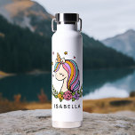 Unicorn Cute Whimsical Girly Personalized Name Water Bottle<br><div class="desc">Unicorn Cute Whimsical Girly Pink Floral Personalized Name Water Bottle features a cute unicorn with stars,  hearts and flowers. Perfect for back to school,  birthday party gifts and favors,  personalized Christmas gifts for girls and more. Designed by ©Evco Studio www.zazzle.com/store/evcostudio</div>