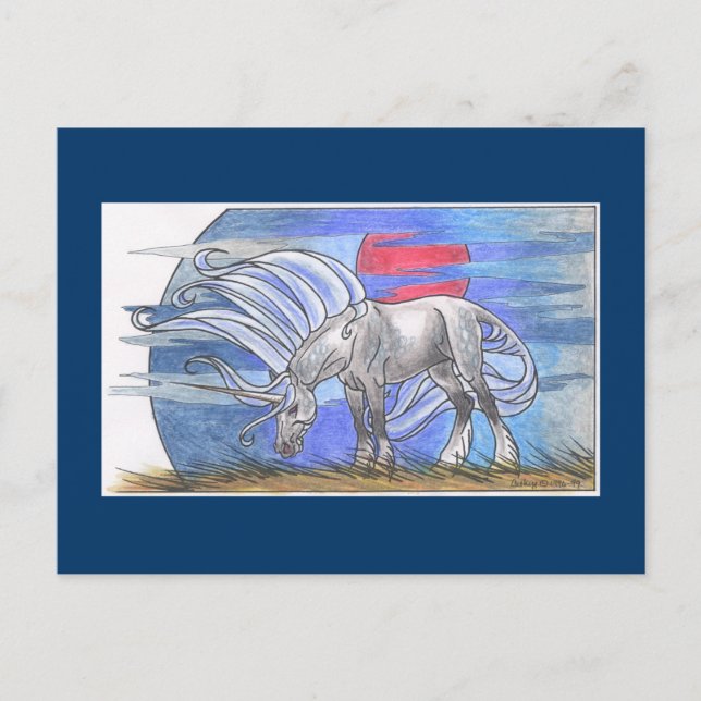 Unicorn Cycle - Winter ©1999 Postcard (Front)