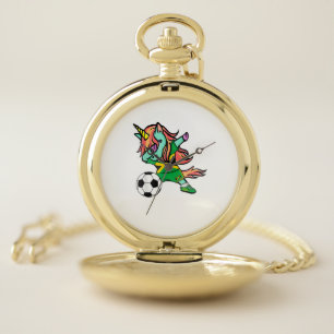 Unicorn Dab Jamaica Soccer Jersey Jamaican Footbal Pocket Watch