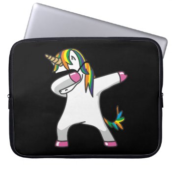 Unicorn Dab Neoprene Laptop Sleeve by MishMoshEmoji at Zazzle