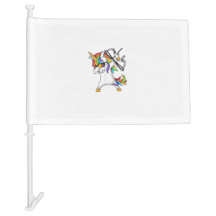 Unicorn dabbing Archery Funny shirt Car Flag