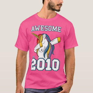 Unicorn Dabbing Awesome Since 2010 Birthday Hip Ho T-Shirt