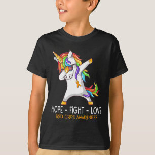 Unicorn Dabbing Hope Fight Love Rsd Crps Awareness T-Shirt