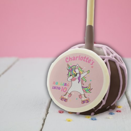 Unicorn Dabbing Roller Skating Birthday Cake Pops