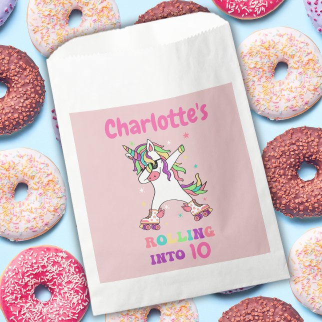 Unicorn Dabbing Roller Skating Birthday Favor Bag (Creator Uploaded)