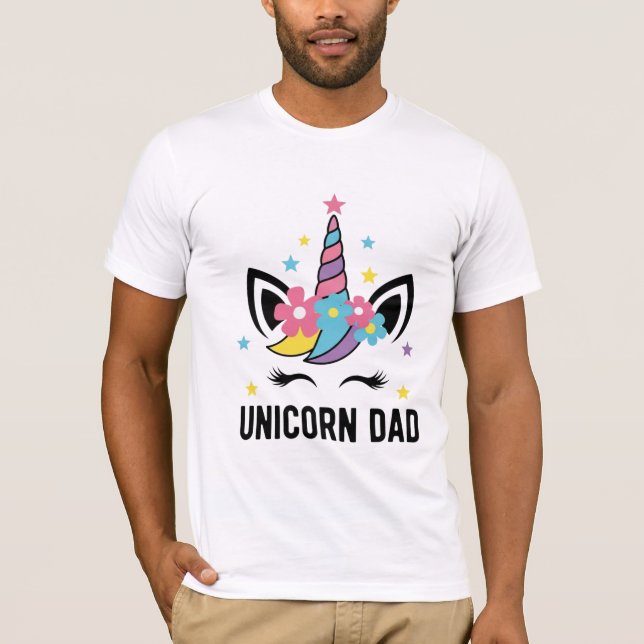 Unicorn Dad Birthday Party Bella+Canvas T-Shirt (Front)