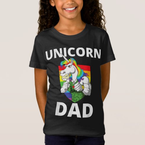 Unicorn Dad _ Funny Daddy Fatherly Gym T_Shirt