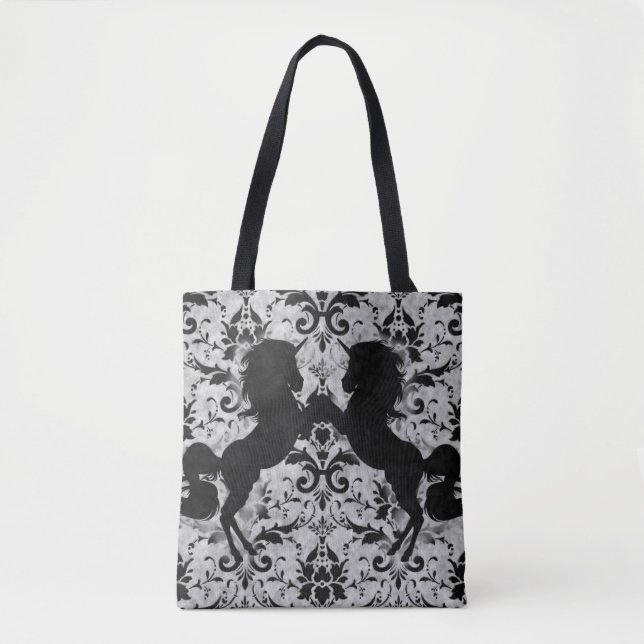 Unicorn Damask Tote Bag (Front)