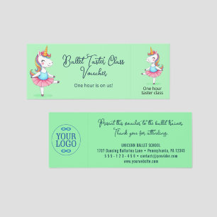 Unicorn dancing as a ballerina - watercolor style raffle tickets