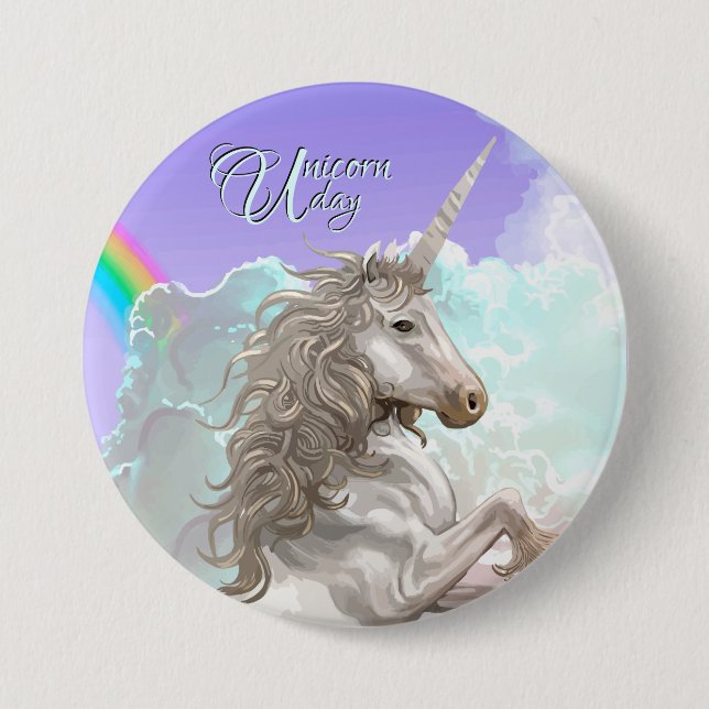 Unicorn Day, beautiful unicorn Button (Front)