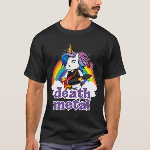 Unicorn Death Metal Cute T_Shirt