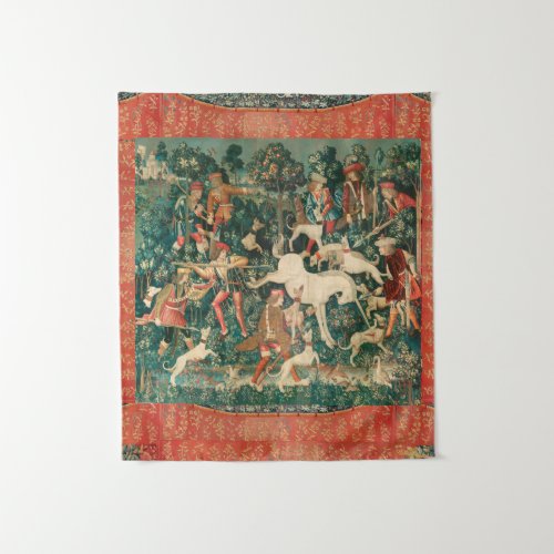 UNICORN DEFENDS ITSELFOther Animals Green Tapestry