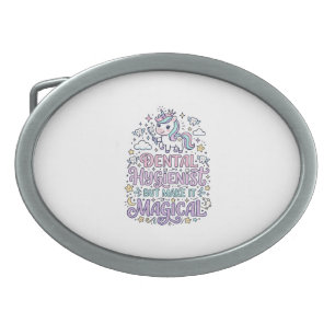 Unicorn Dental Hygienist but Make It Magical Cute  Belt Buckle
