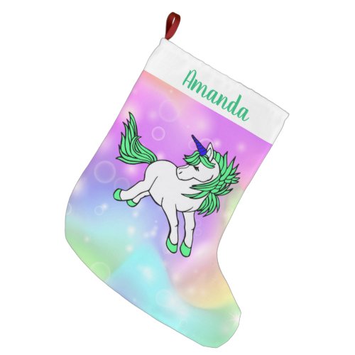 Unicorn Design Christmas Stocking