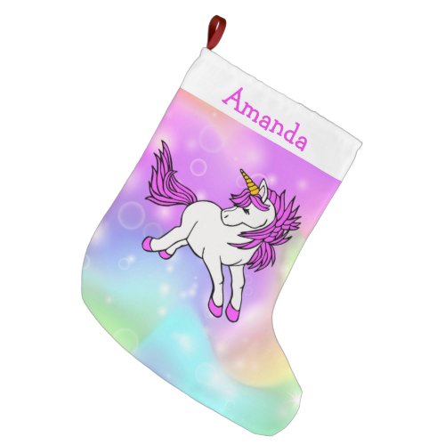 Unicorn Design Christmas Stocking