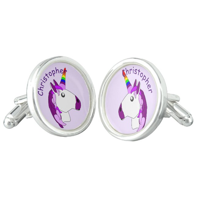 Unicorn Design Cufflinks (Angled)