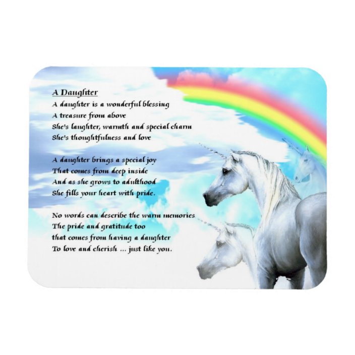 Unicorn Design Daughter Poem Magnet