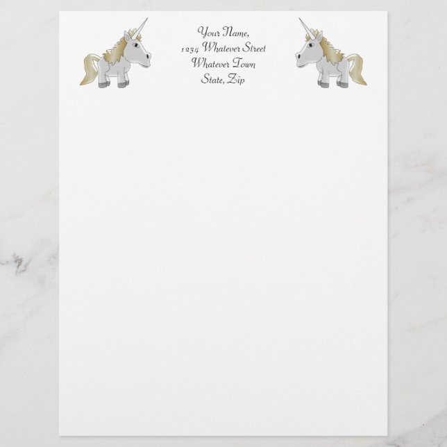 Unicorn Design Letterhead (Front)