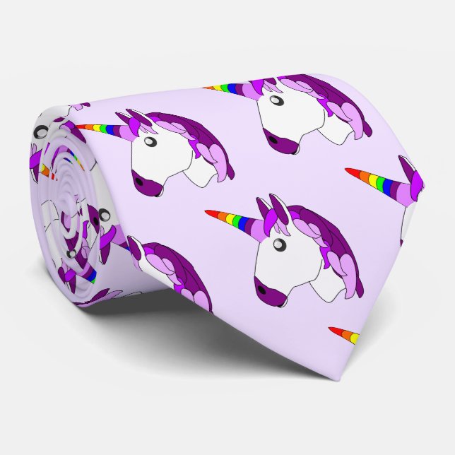 Unicorn Design Neck Tie (Rolled)