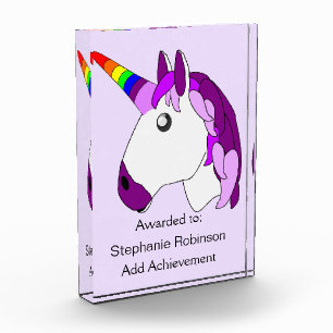Unicorn Design Personalised Acrylic Award