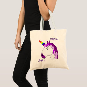 Unicorn Design Personalised Tote Bag