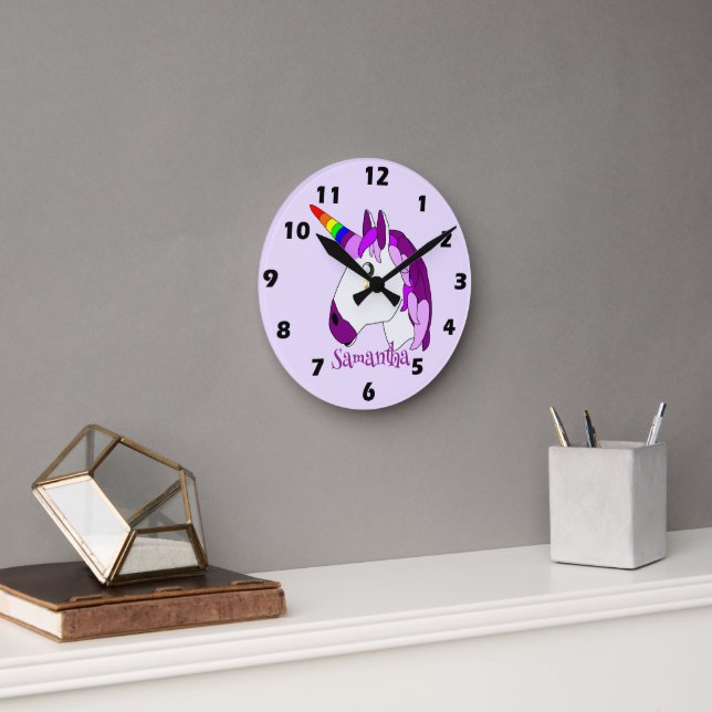 Unicorn Design Round Clock (Office)