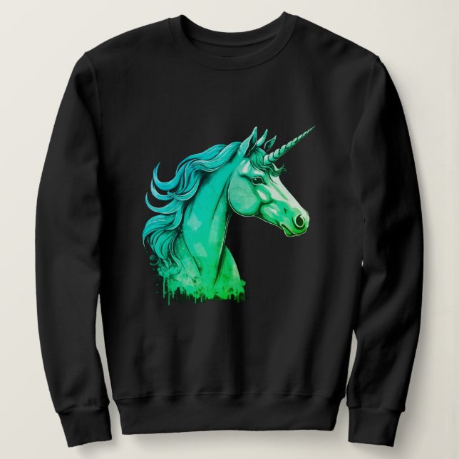 Unicorn Design – Women's Long Sleeve Sweatshirt (Design Front)